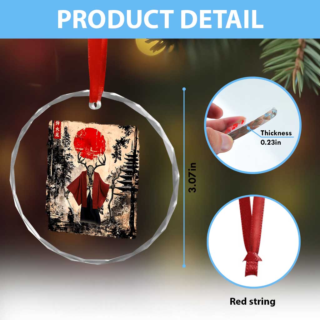 Samurai Wendigo Crystal Glass Ornament Japanese Vintage Graphic Ukiyo-e Art Funny Dark Fantasy TS10 Print Your Wear