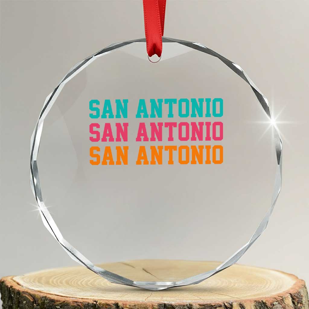 San Antonio Texas Pride Sports Fan Style Crystal Glass Ornament TX Game Day San Antonio Texas Pride Sports Fan TS14 Transparent Glass 3'' Circle Print Your Wear