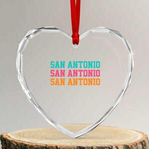 San Antonio Texas Pride Sports Fan Style Heart Crystal Glass Ornament TX Game Day San Antonio Texas Pride Sports Fan