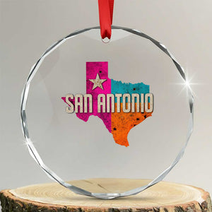 San Antonio Texas TX Fiesta Sports For Latino Fans Crystal Glass Ornament TS11 Transparent Glass 3'' Circle Print Your Wear