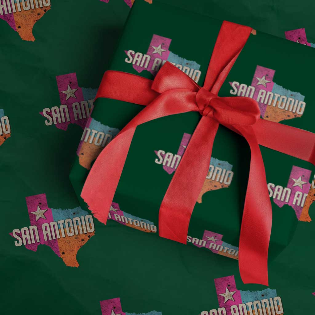 San Antonio Texas TX Fiesta Sports For Latino Fans Wrapping Paper Roll TS11 Green Print Your Wear
