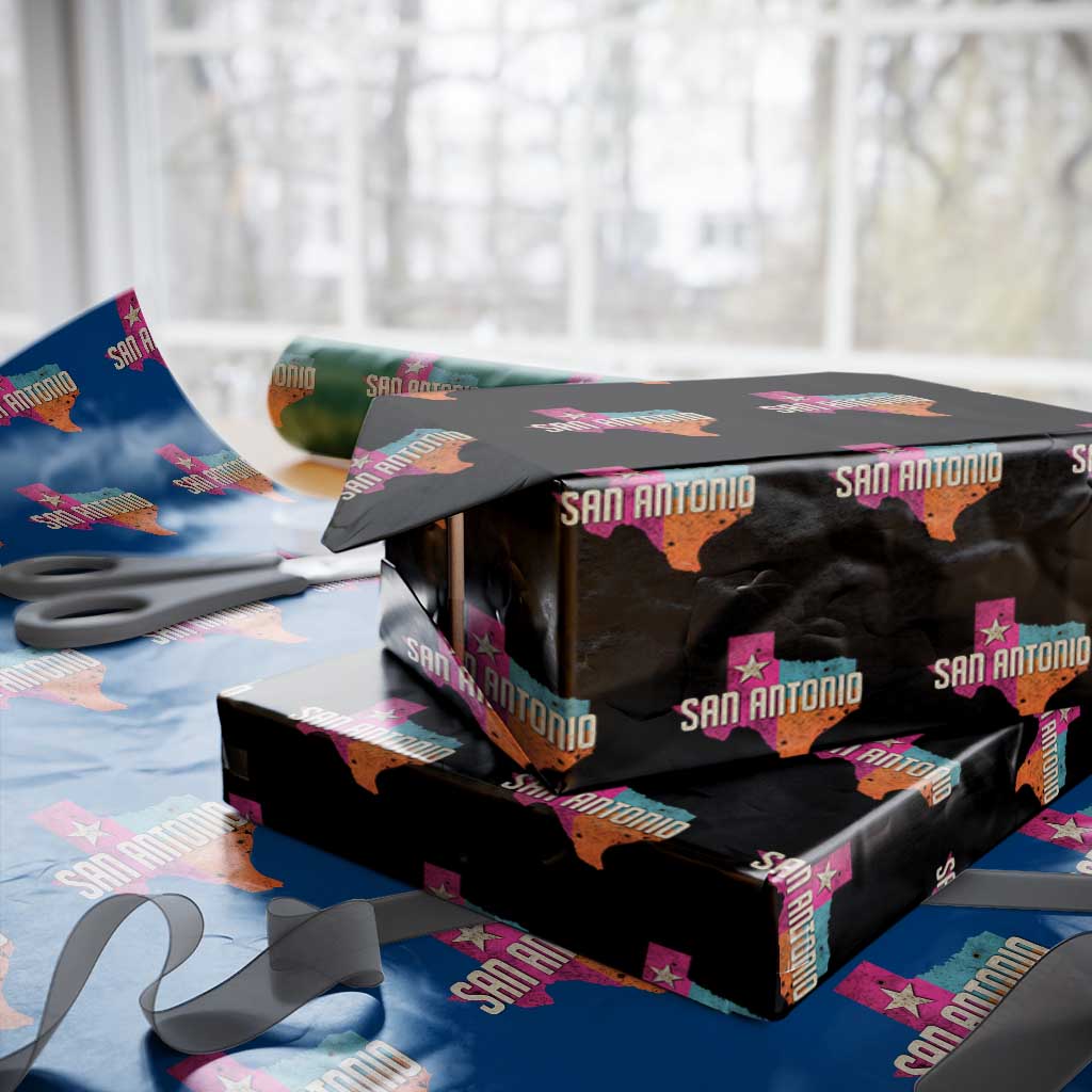 San Antonio Texas TX Fiesta Sports For Latino Fans Wrapping Paper Roll TS11 Black Print Your Wear