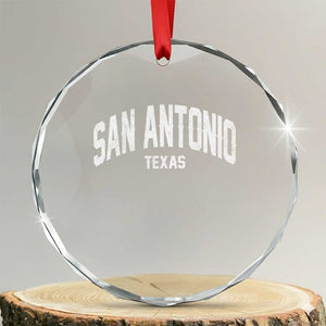 San Antonio Texas TX Vintage Crystal Glass Ornament TS11 Transparent Glass 3'' Circle Print Your Wear