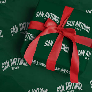 San Antonio Texas TX Vintage Wrapping Paper Roll TS11 Green Print Your Wear