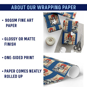 San Francisco Cat Wrapping Paper Roll Vintage Japanese Anime Kawaii Cat Sunset TS14 Print Your Wear