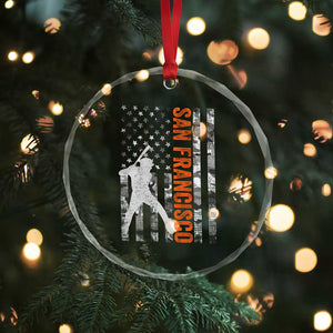 San Francisco Crystal Glass Ornament SF Baseball Player American Flag USA Camo Patriotic TS10 Print Your Wear