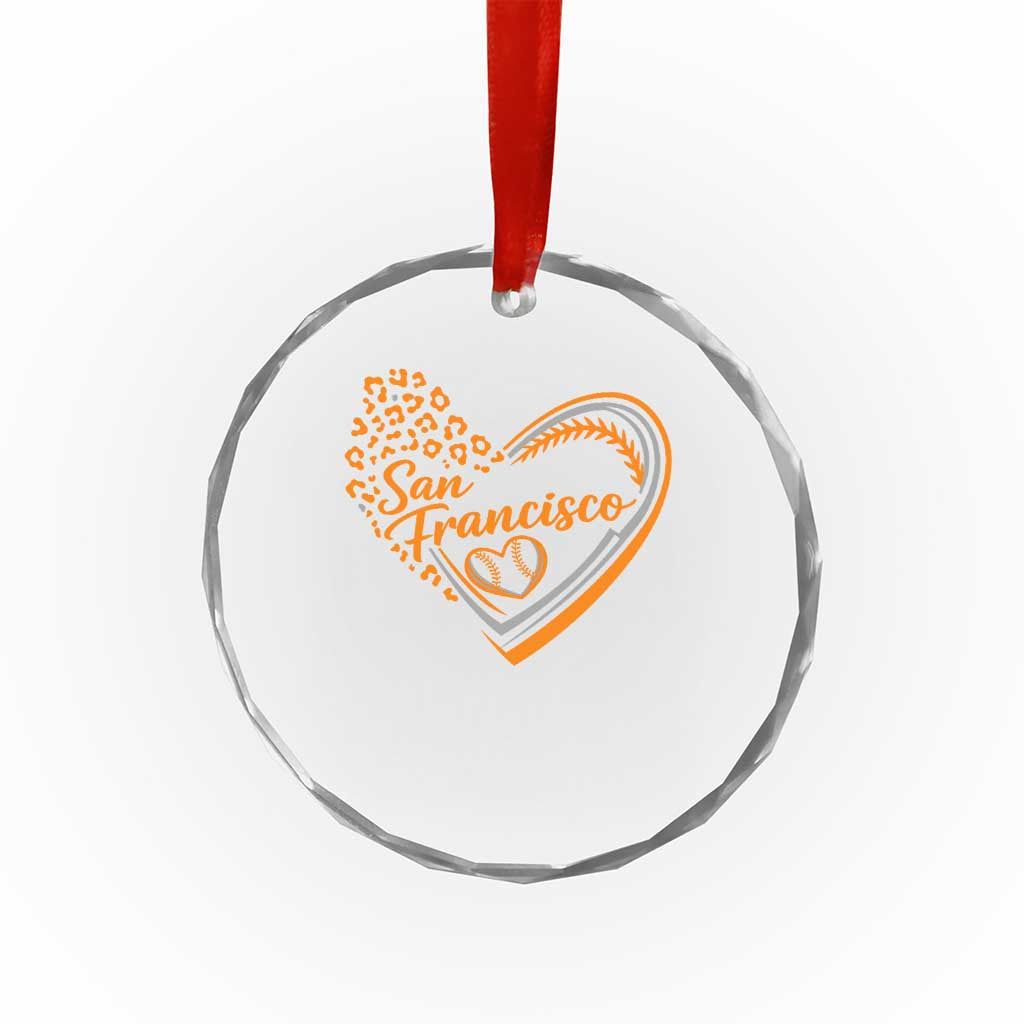 San Francisco Crystal Glass Ornament SF Leopard Heart US State Baseball Fan Team Spirit TS10 Print Your Wear