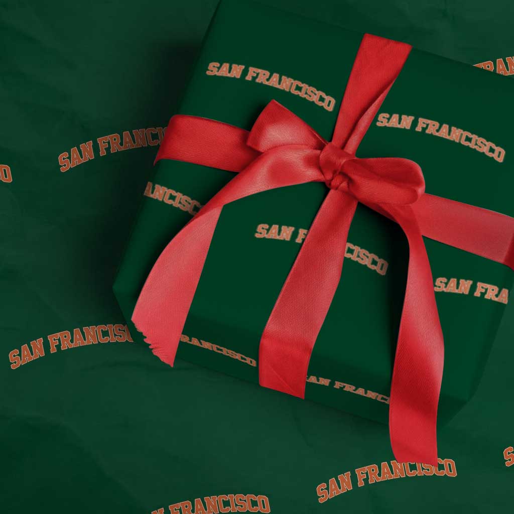 San Francisco Wrapping Paper Roll California SF Varsity Vintage Sports Jersey Style TS10 Green Print Your Wear