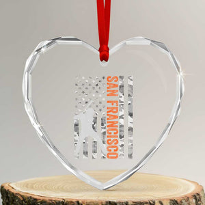 San Francisco Heart Crystal Glass Ornament SF Baseball Player American Flag USA Camo Patriotic TS10 Transparent Glass 3'' Heart Print Your Wear