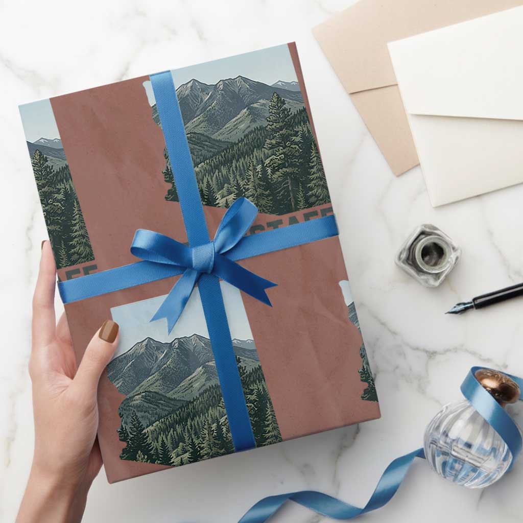 San Francisco Peaks Flagstaff Arizona Wrapping Paper Roll Vintage Mountain Landscape Gift TS12 Mocha Print Your Wear