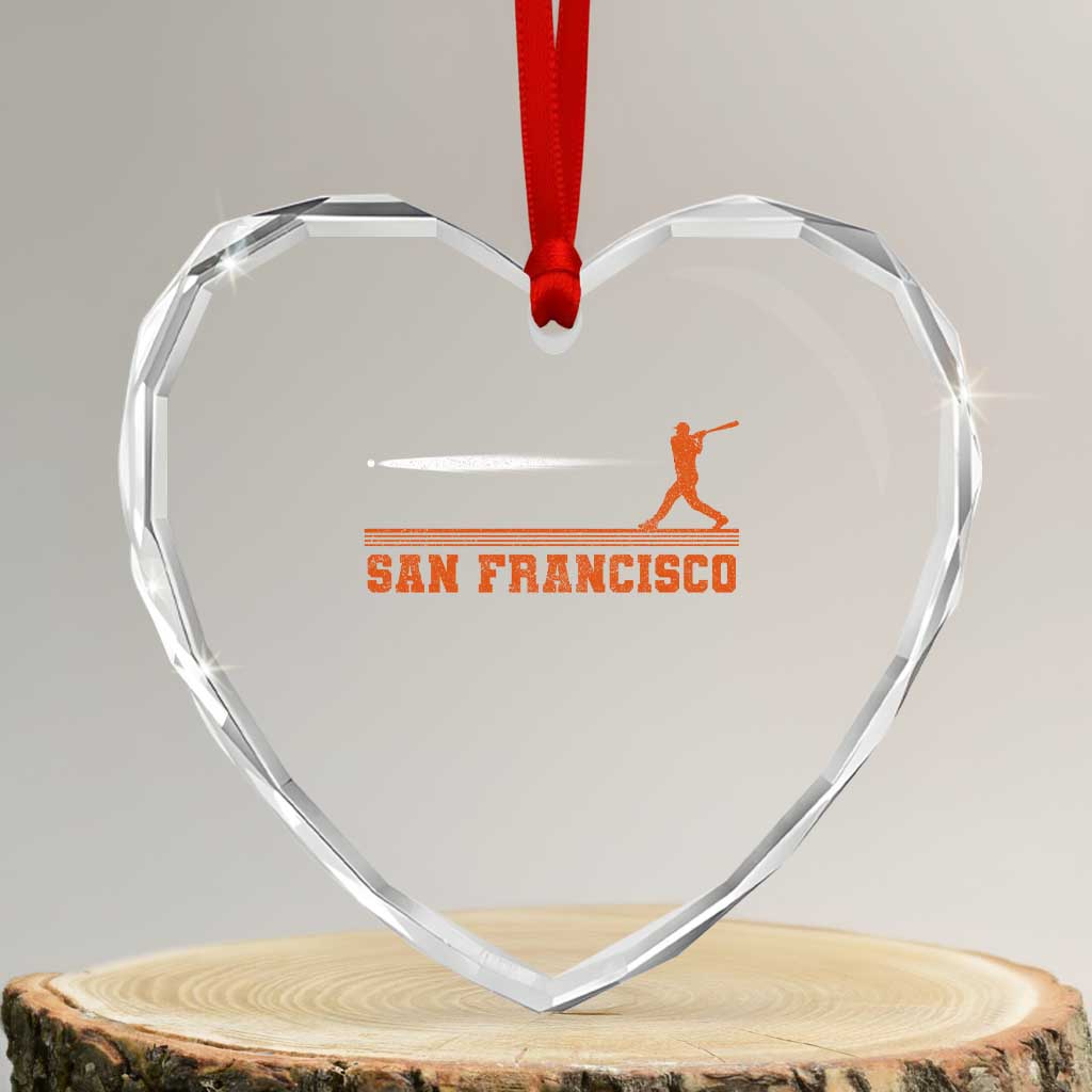 San Francisco Sport Heart Crystal Glass Ornament SF Vintage Sports Baseball Players TS10 Transparent Glass 3'' Heart Print Your Wear