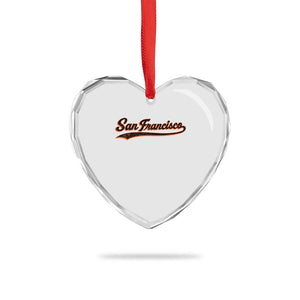 San Francisco Sports Script Retro Baseball Lovers Proud City Heart Crystal Glass Ornament TS11 Print Your Wear