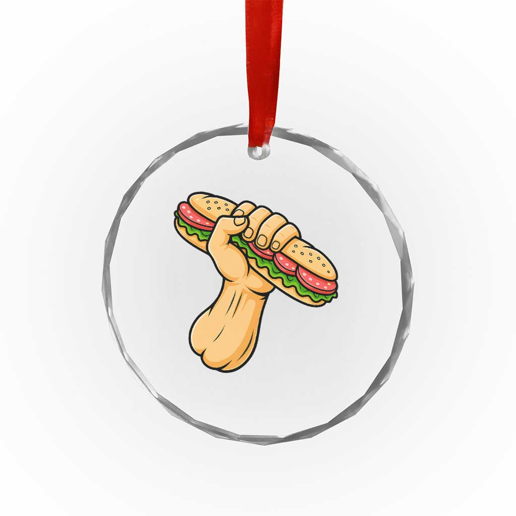 Sandwich Power Fist Crystal Glass Ornament Sarcastic Food Revolution Political Satire TS02 Print Your Wear
