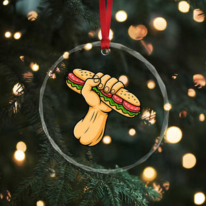 Sandwich Power Fist Crystal Glass Ornament Sarcastic Food Revolution Political Satire TS02 Print Your Wear