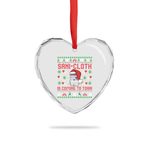 Sani-cloth Is Coming To Town Heart Crystal Glass Ornament Funny Nurse Christmas TS14 Print Your Wear