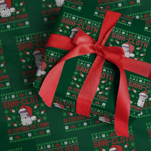 Sani-cloth Is Coming To Town Wrapping Paper Roll Funny Nurse Christmas TS14 Green Print Your Wear