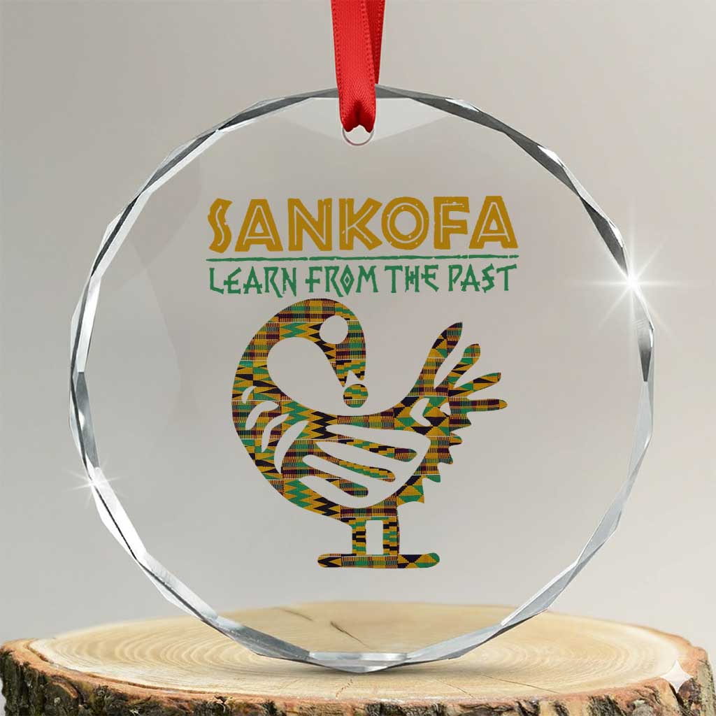 Sankofa Learn From The Past Crystal Glass Ornament African Bird Black History Akan Pattern TS11 Transparent Glass 3'' Circle Print Your Wear