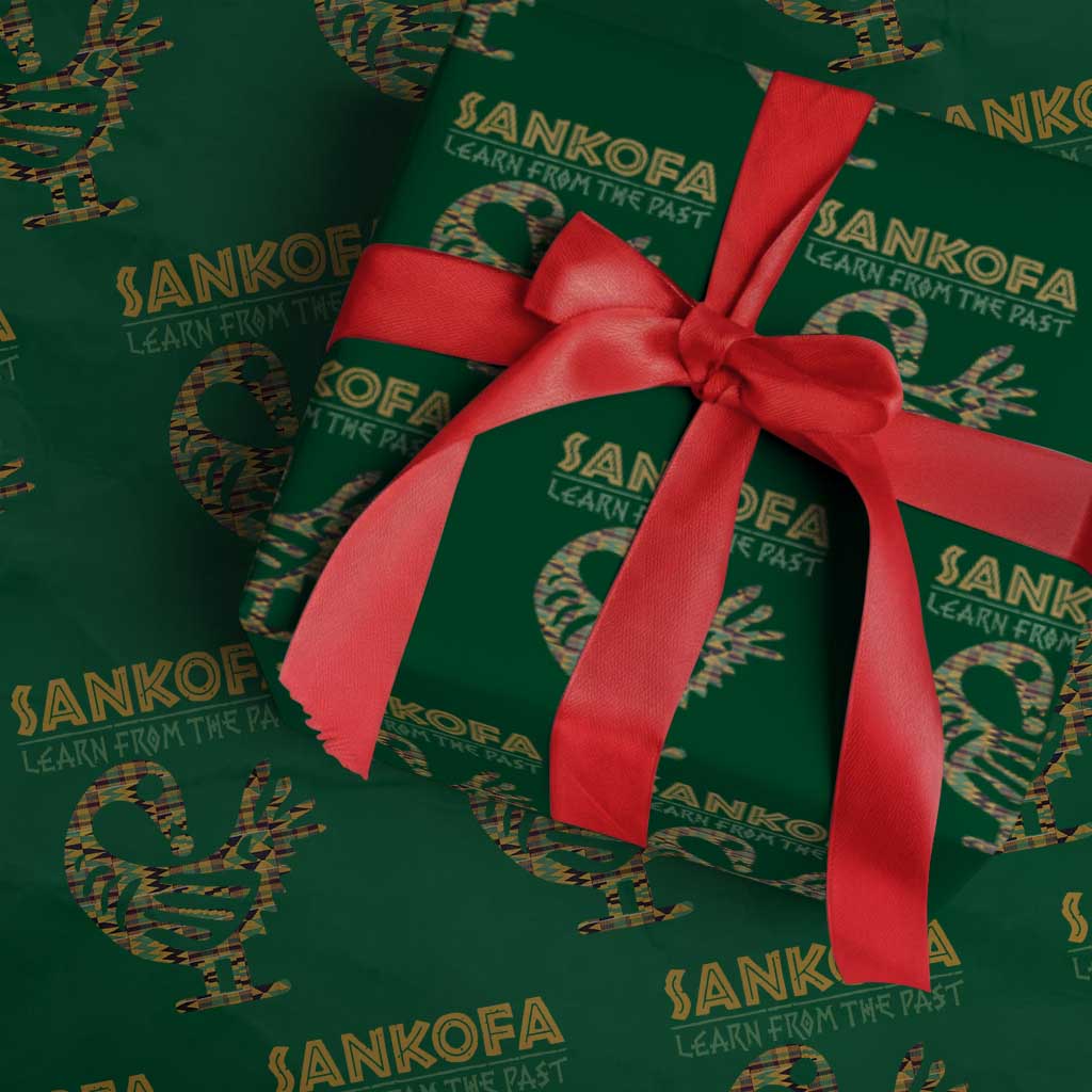Sankofa Learn From The Past Wrapping Paper Roll African Bird Black History Akan Pattern TS11 Green Print Your Wear
