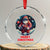 Santa Astronaut Xmas Space Colorful Planet Crystal Glass Ornament TS09 Transparent Glass 3'' Circle Print Your Wear
