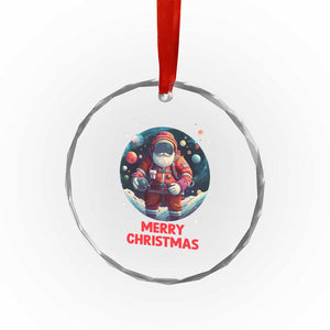 Santa Astronaut Xmas Space Colorful Planet Crystal Glass Ornament TS09 Print Your Wear