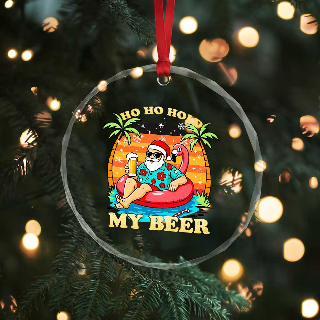 Santa Beer Christmas Crystal Glass Ornament Ho Ho Ho My Beer TS14 Print Your Wear