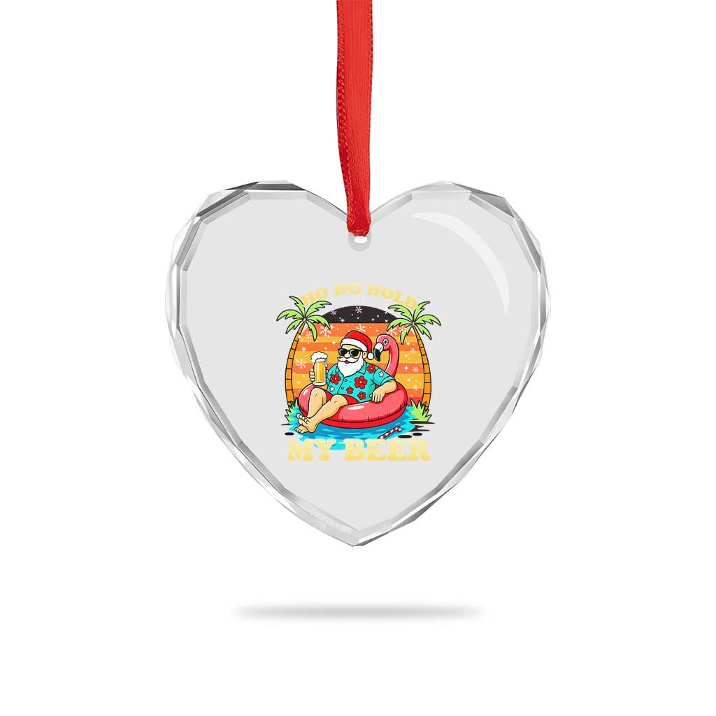 Santa Beer Christmas Heart Crystal Glass Ornament Ho Ho Ho My Beer TS14 Print Your Wear