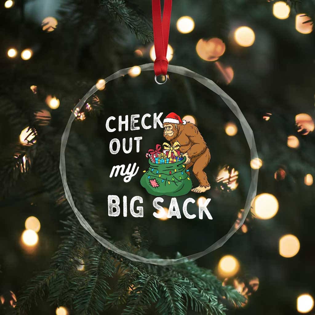 Santa Bigfoot Christmas Crystal Glass Ornament Funny Sasquatch Xmas Joke TS10 Print Your Wear