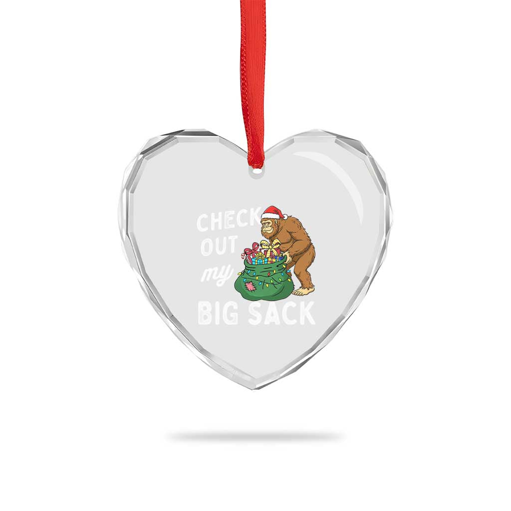 Santa Bigfoot Christmas Heart Crystal Glass Ornament Funny Sasquatch Xmas Joke TS10 Print Your Wear
