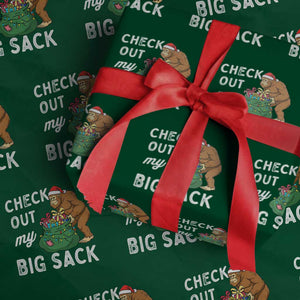 Santa Bigfoot Christmas Wrapping Paper Roll Funny Sasquatch Xmas Joke TS10 Green Print Your Wear