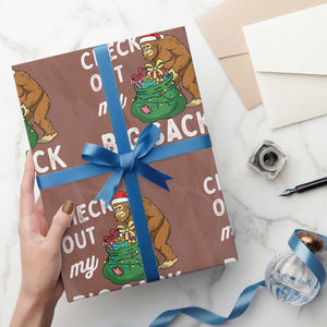 Santa Bigfoot Christmas Wrapping Paper Roll Funny Sasquatch Xmas Joke TS10 Mocha Print Your Wear