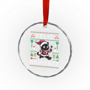 Santa Cat Feliz Navidart Crystal Glass Ornament Funny Dartist Ugly Christmas Gift TS12 Print Your Wear