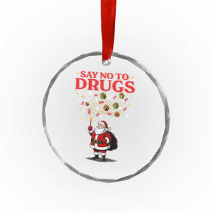 Santa Christmas Crystal Glass Ornament AIDS Awwanrness Red Ribbon HIV Support TS14 Print Your Wear