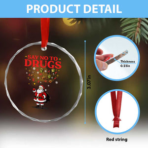 Santa Christmas Crystal Glass Ornament AIDS Awwanrness Red Ribbon HIV Support TS14 Print Your Wear