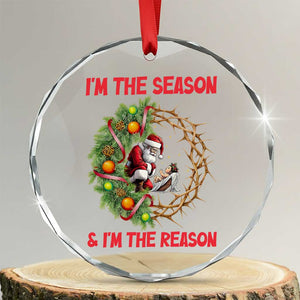 Santa Christmas Crystal Glass Ornament Baby Jesus Christian Xmas TS14 Transparent Glass 3'' Circle Print Your Wear