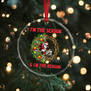 Santa Christmas Crystal Glass Ornament Baby Jesus Christian Xmas TS14 Print Your Wear