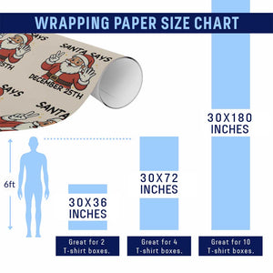 Santa Christmas December 25th Season Wrapping Paper Roll TS14 Print Your Wear