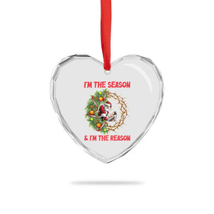 Santa Christmas Heart Crystal Glass Ornament Baby Jesus Christian Xmas TS14 Print Your Wear