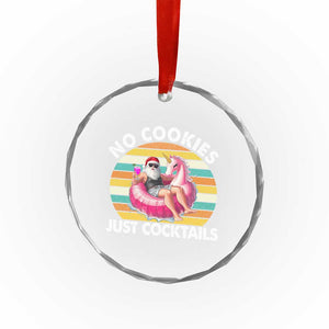 Santa Christmas In July Crystal Glass Ornament No Cookies Just Cocktails Flamingo Summer Beach Hawaii TS10 Print Your Wear