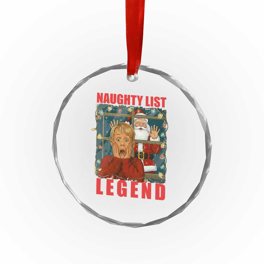 Santa Christmas Movie Funny Crystal Glass Ornament Naughty List Legend TS14 Print Your Wear
