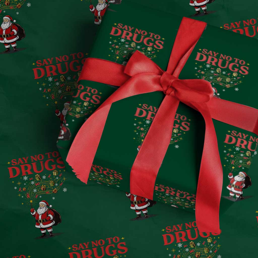 Santa Christmas Wrapping Paper Roll AIDS Awwanrness Red Ribbon HIV Support TS14 Green Print Your Wear