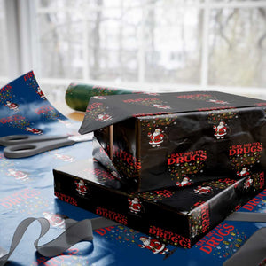 Santa Christmas Wrapping Paper Roll AIDS Awwanrness Red Ribbon HIV Support TS14 Black Print Your Wear