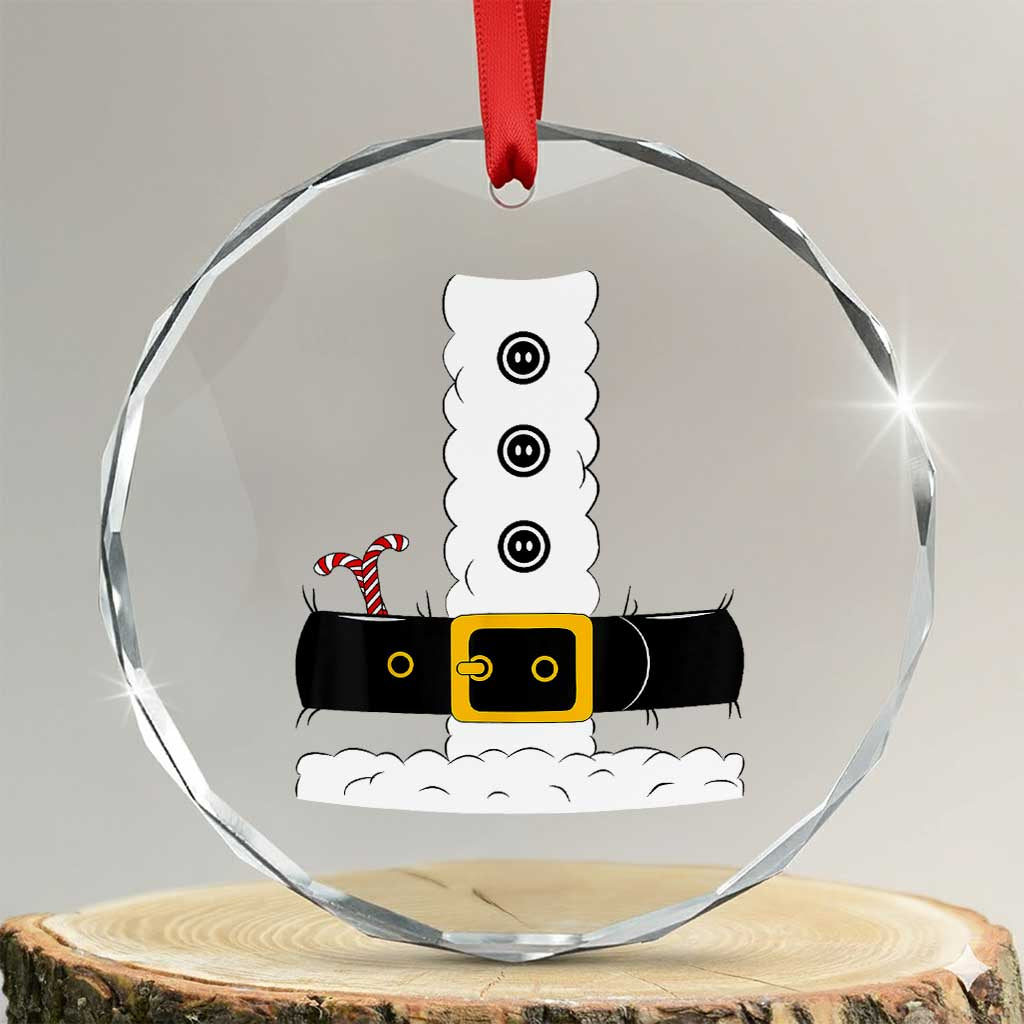 Santa Claus Suit Costume Crystal Glass Ornament Retro Festive Christmas Vibe TS02 Transparent Glass 3'' Circle Print Your Wear