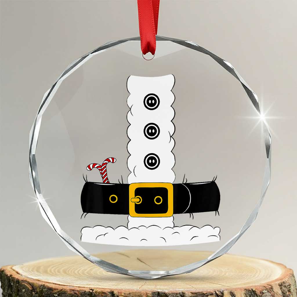 Santa Claus Suit Costume Crystal Glass Ornament Retro Festive Christmas Vibe TS02 Transparent Glass 3'' Circle Print Your Wear
