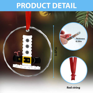 Santa Claus Suit Costume Crystal Glass Ornament Retro Festive Christmas Vibe - Print Your Wear
