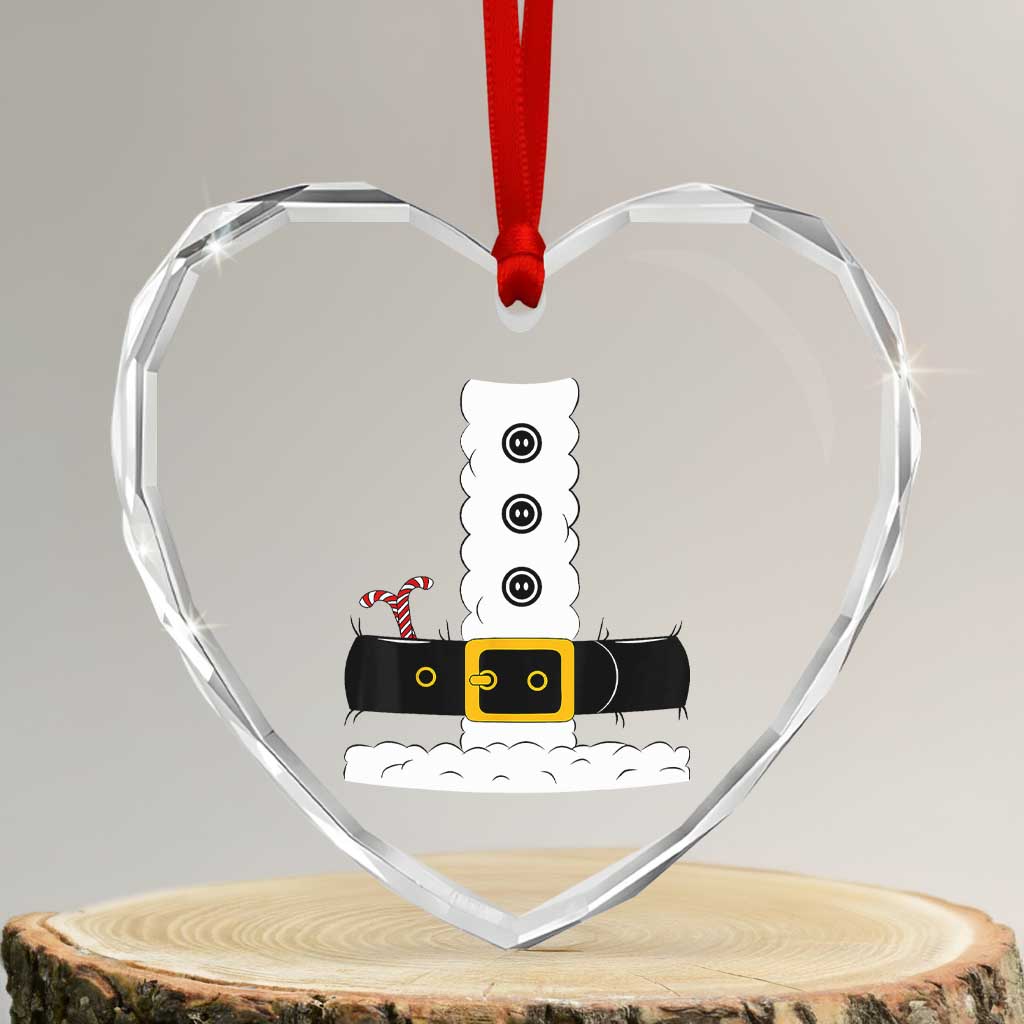 Santa Claus Suit Costume Heart Crystal Glass Ornament Retro Festive Christmas Vibe TS02 Transparent Glass 3'' Heart Print Your Wear