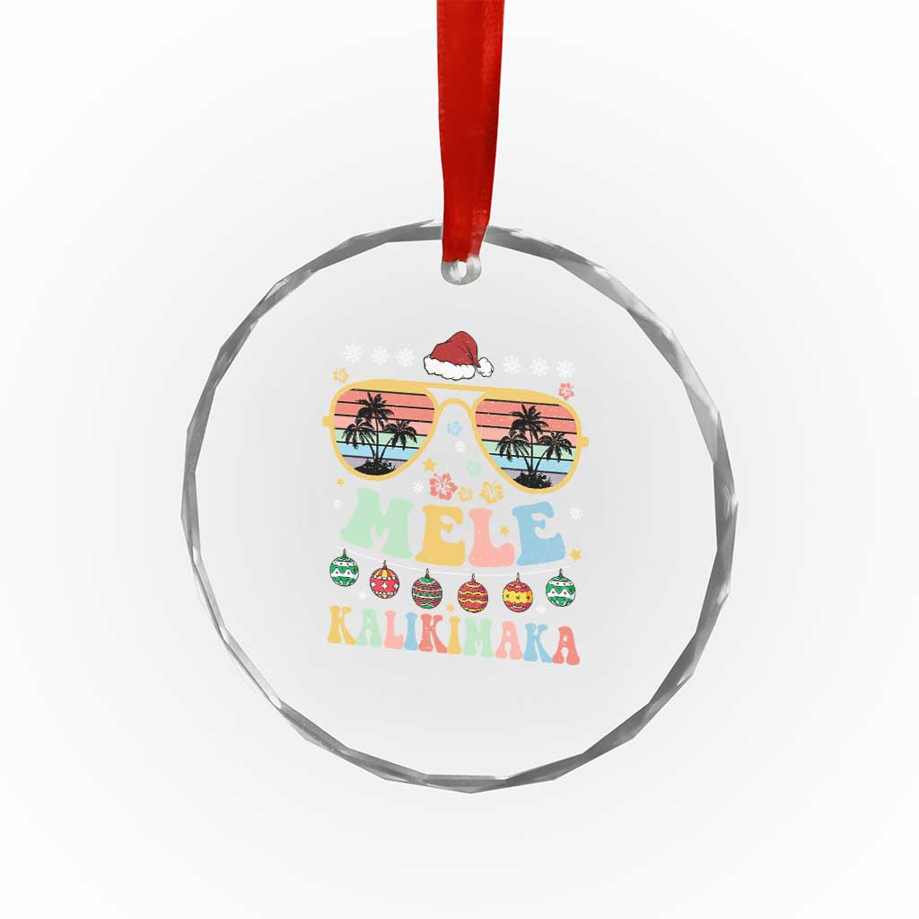 Santa Claus Sunglasses Beach Xmas In Hawaii Family Vacation Crystal Glass Ornament Mele Kalikimaka TS10 Print Your Wear