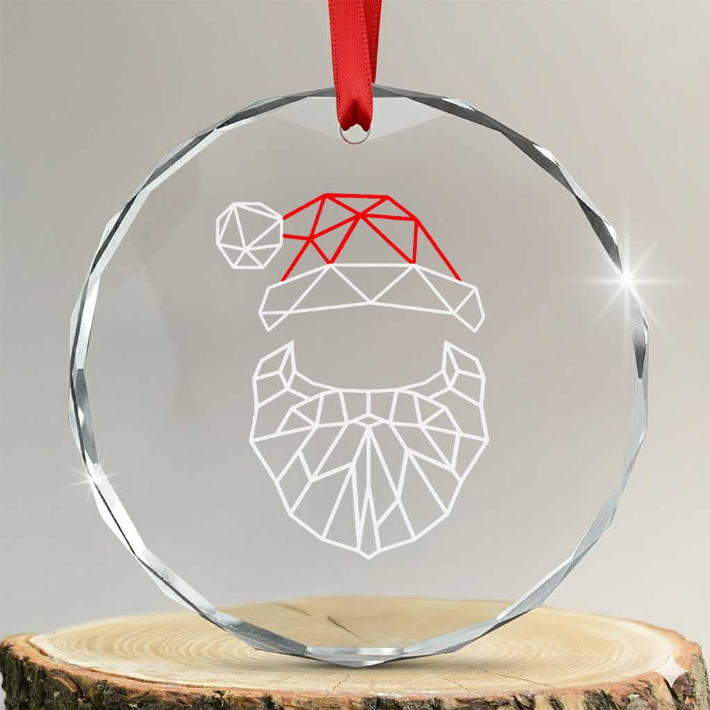 Santa Claus Xmas Crystal Glass Ornament Xmas Gift TS10 Transparent Glass 3'' Circle Print Your Wear