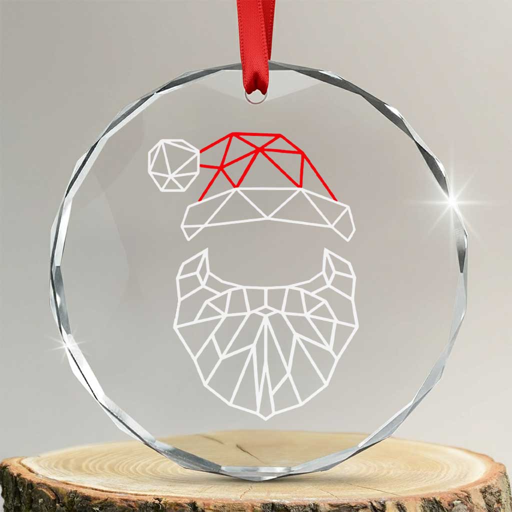 Santa Claus Xmas Crystal Glass Ornament Xmas Gift TS10 Transparent Glass 3'' Circle Print Your Wear