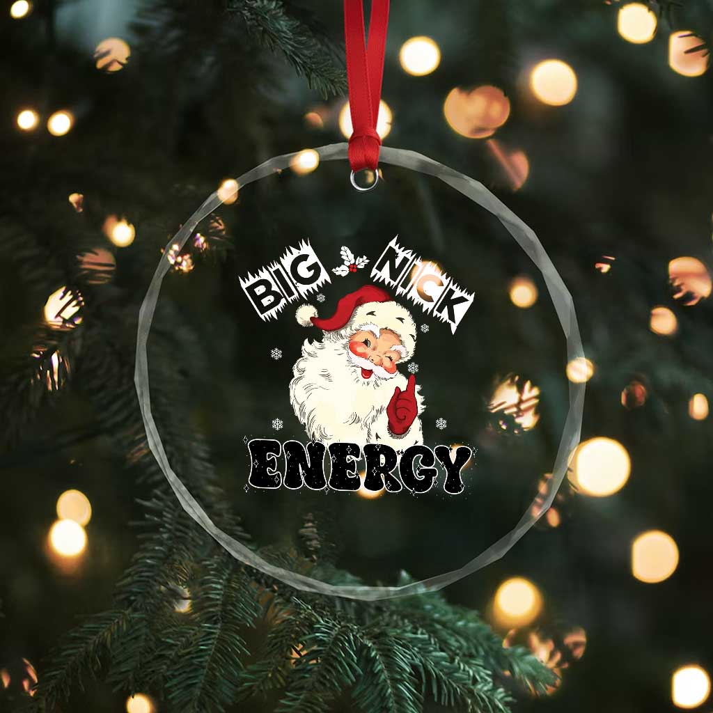 Santa Crystal Glass Ornament Big Nick Energy Vintage Holiday TS10 Print Your Wear