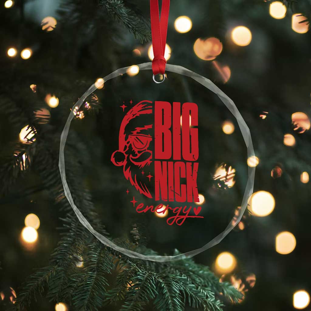 Santa Crystal Glass Ornament Fun Retro Big Nick Energy TS10 Print Your Wear